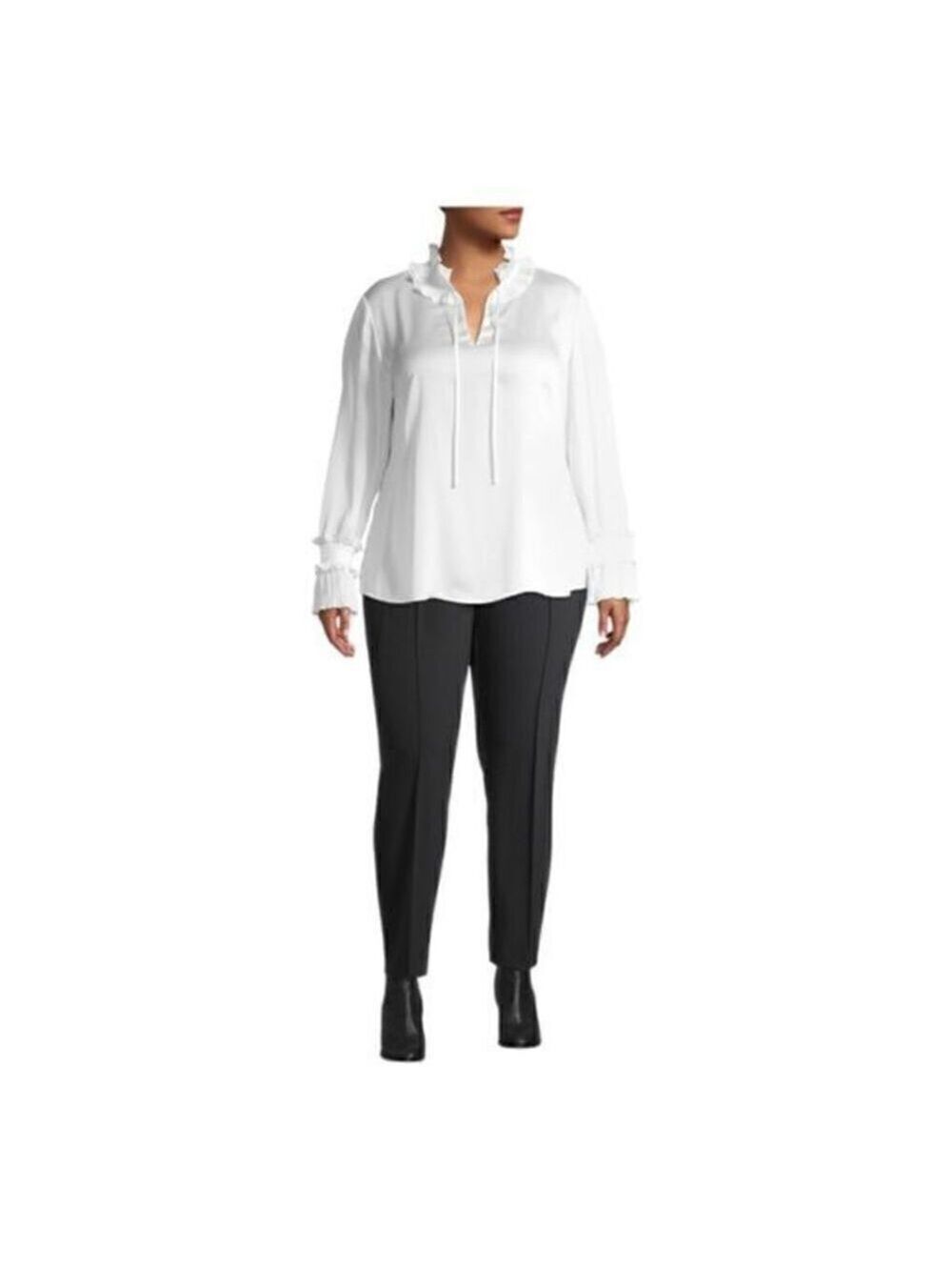 LAFAYETTE 148 New York Roan Ruffle Trim Blouse size medium NWT